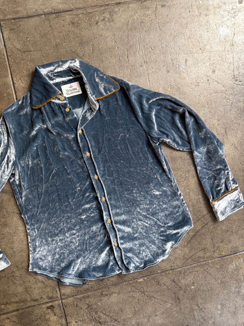 Vivienne Westwood New Velvet Vivienne Westwood Shirt w/ Gold Piping
